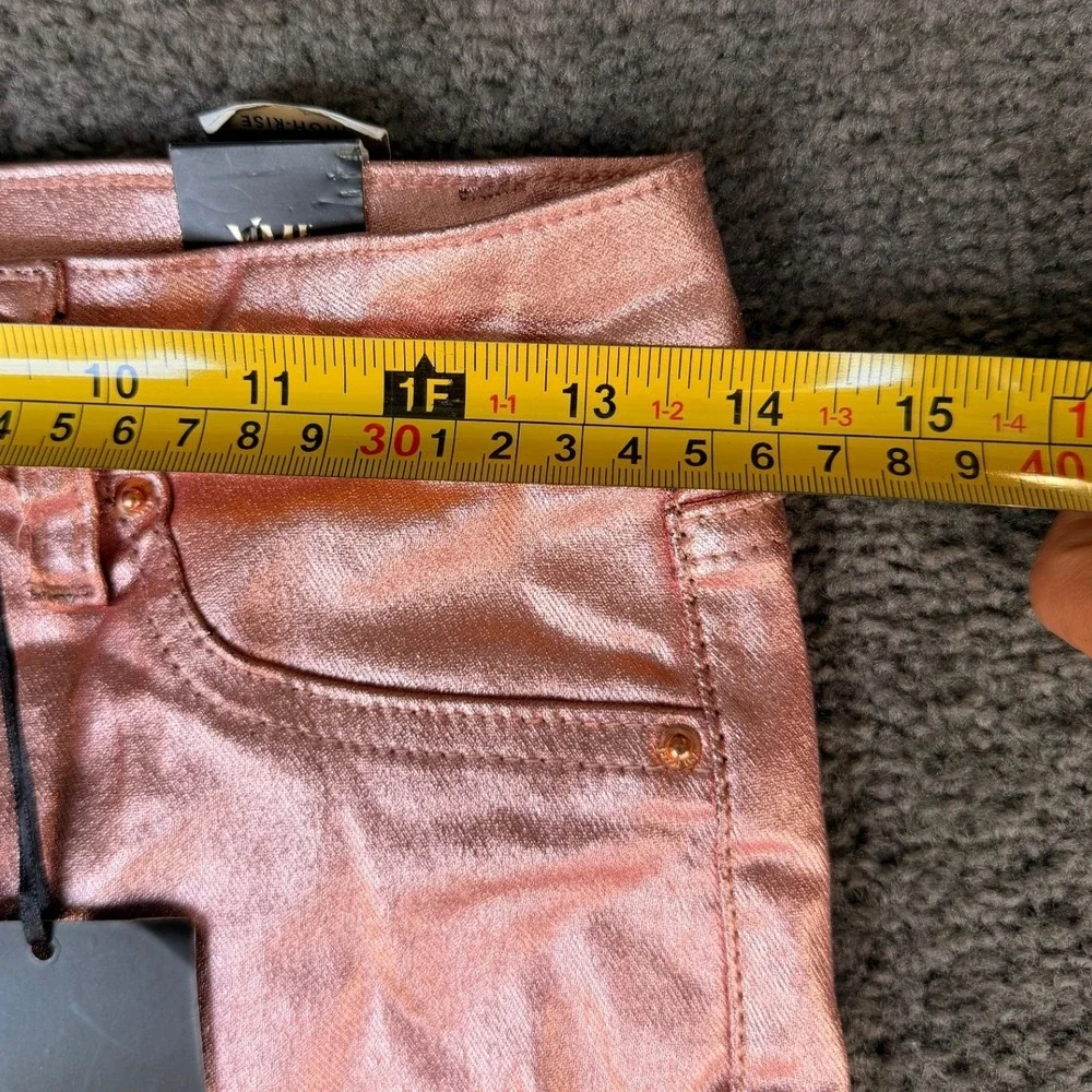 YMI Collections Metallic Pink Skinny Pants Rose Gold Coated‎ Stretch Medium NWT - Picture 6 of 10